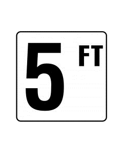 Depth Marker 6"x6" Vinyl StickOn 5 FT Skid Res.