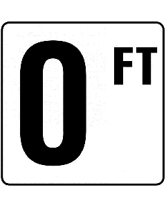 Depth Marker 8"x8" Vinyl StickOn 0 FT Skid Res.