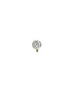 Gauge Pressure 2.5" SS 0-60 psi Liquid Filled BTM Mount 1/4" NPTP